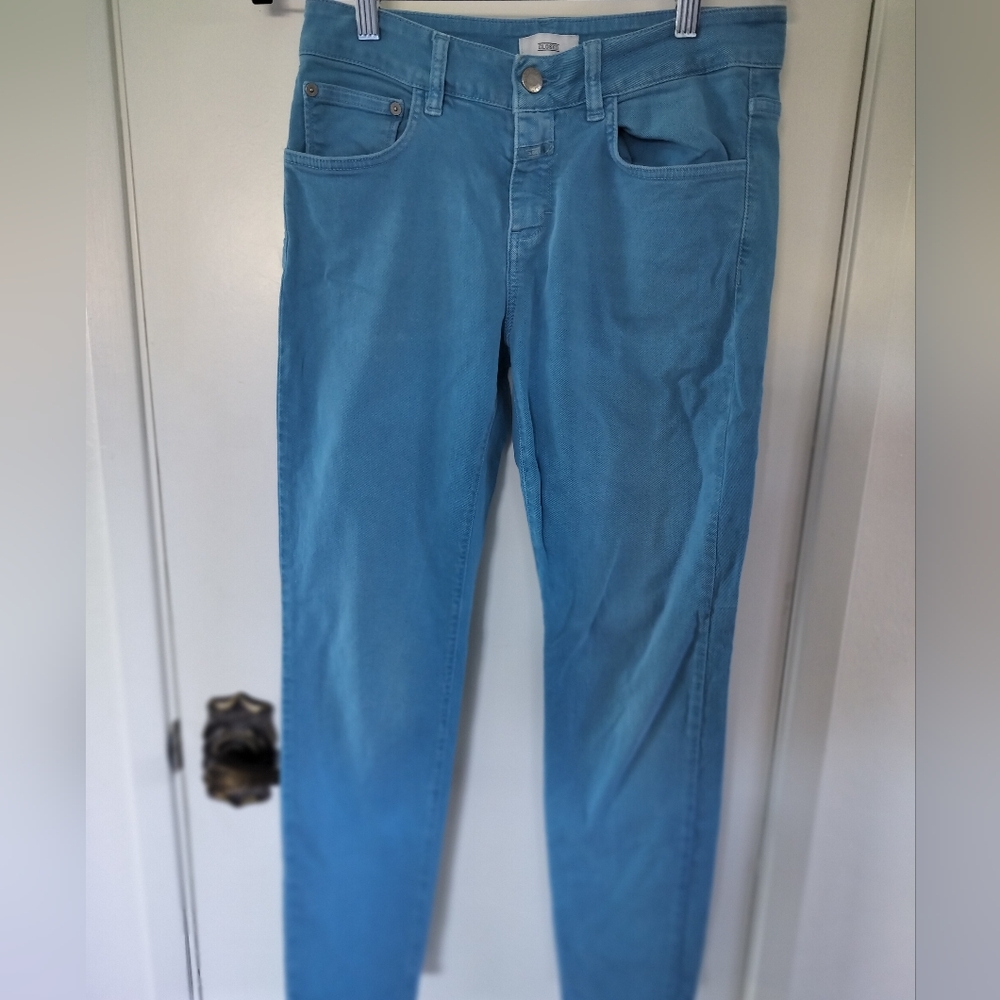 Closed Jeans Made In Italy Baker Skinny Turquoise Size 28